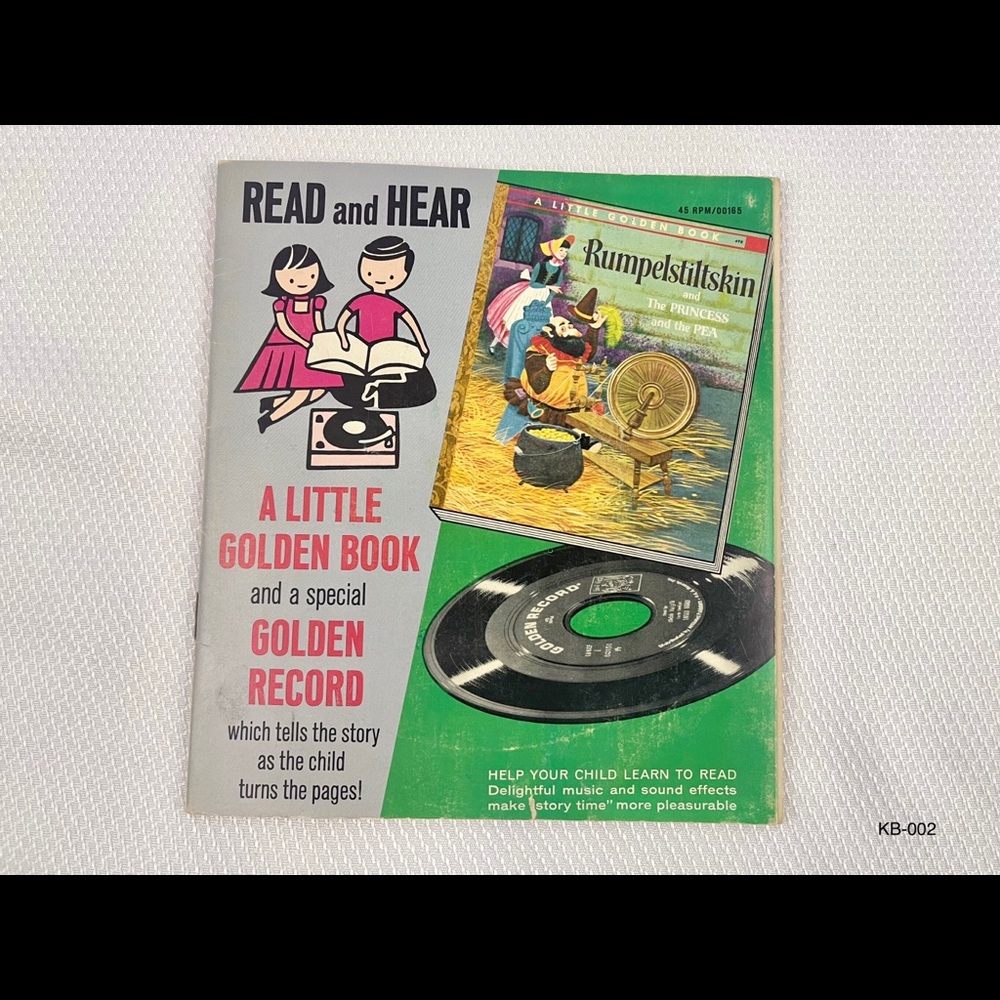 Rumpelstiltskin / Princess and The Pea Little Golden Book 45 Record Read & Hear.